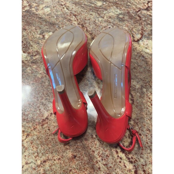 Marc Fisher  Red Patent Peep Toe Heels Women's Size 8   4” heel.  Festival - Picture 2 of 12